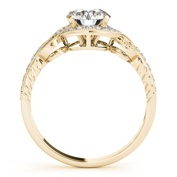 Vintage Inspired Moissanite and Diamond Engagement Ring - Vine - Moissanite Rings