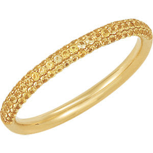 Yellow Sapphire Pave Band - Sapphire Sunshine - Moissanite Rings