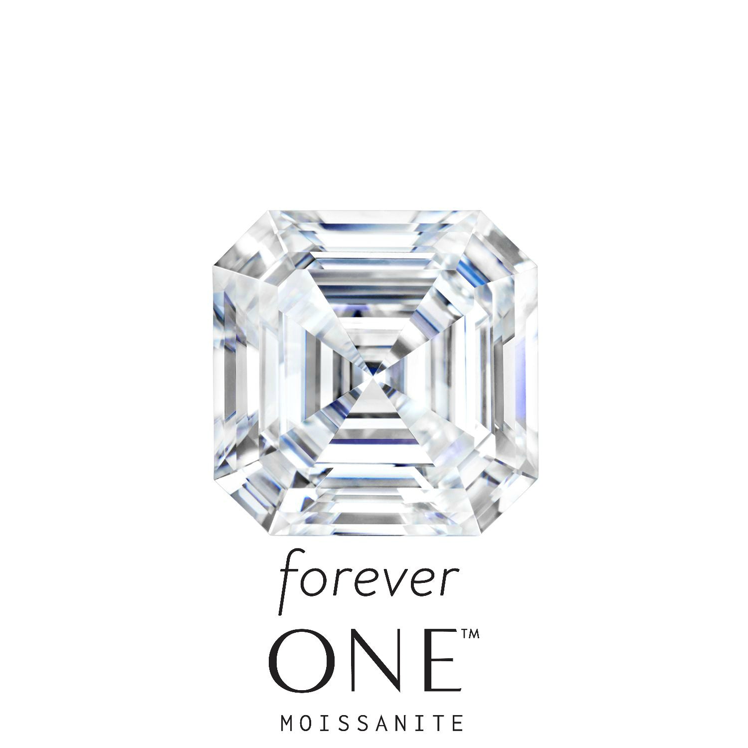 Loose asscher hot sale cut moissanite