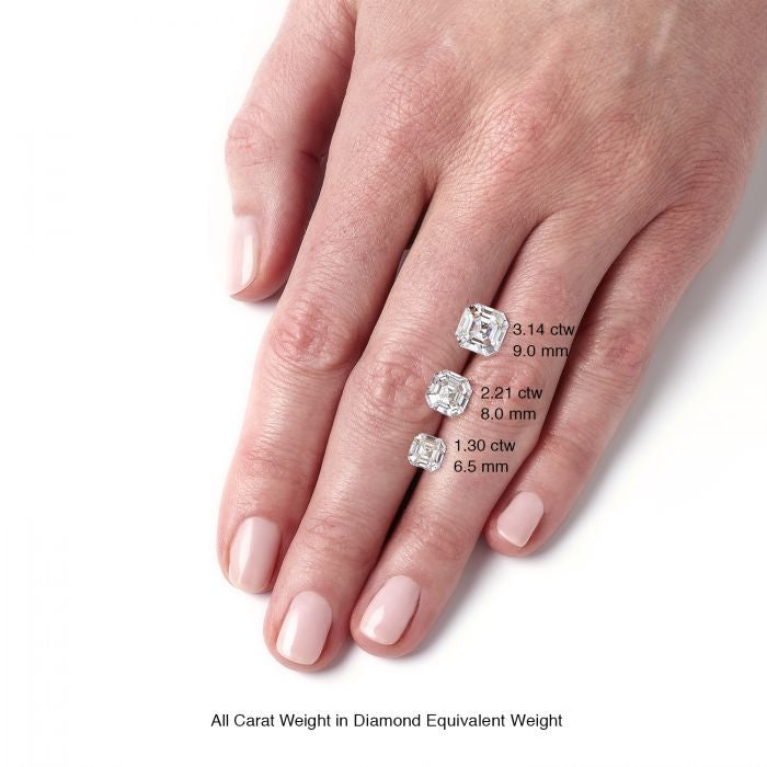 Loose Asscher Cut Forever One Moissanite - Moissanite Rings