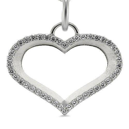 Diamond Outline Heart Necklace - Moissanite Rings