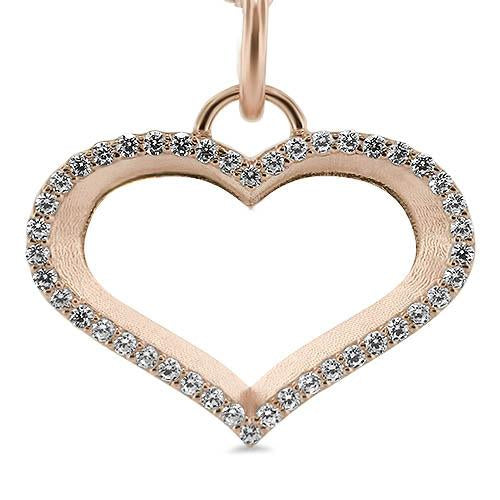 Diamond Outline Heart Necklace - Moissanite Rings