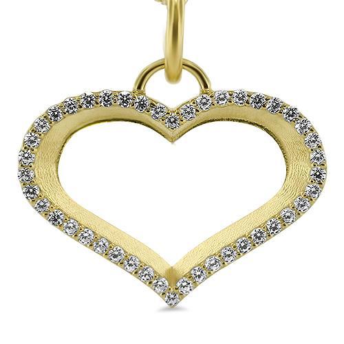 Diamond Outline Heart Necklace - Moissanite Rings