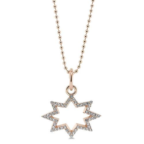 Shooting Star Charm Necklace with Diamonds