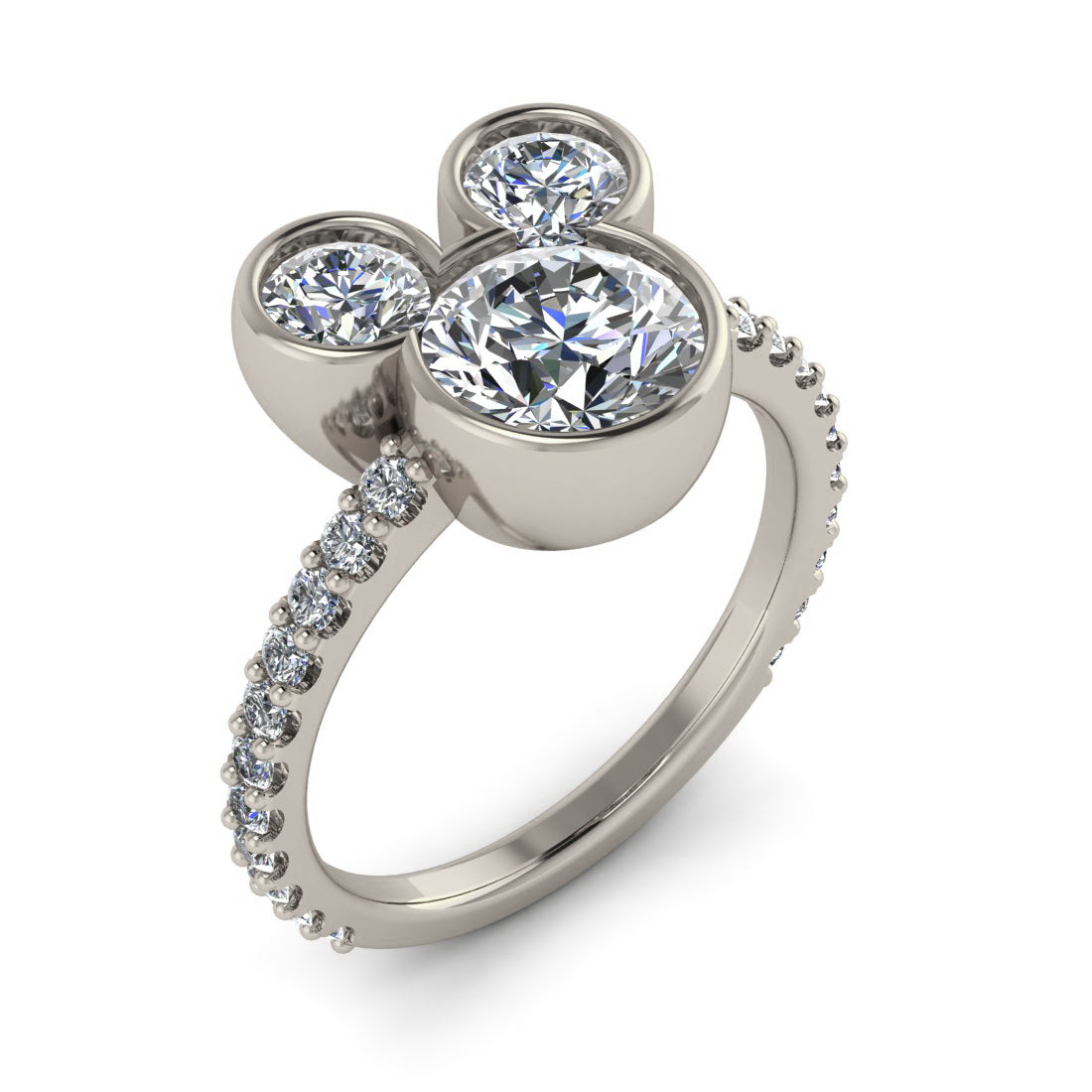 Magically Inspired Mouse Ears Engagement Ring - The Mouse