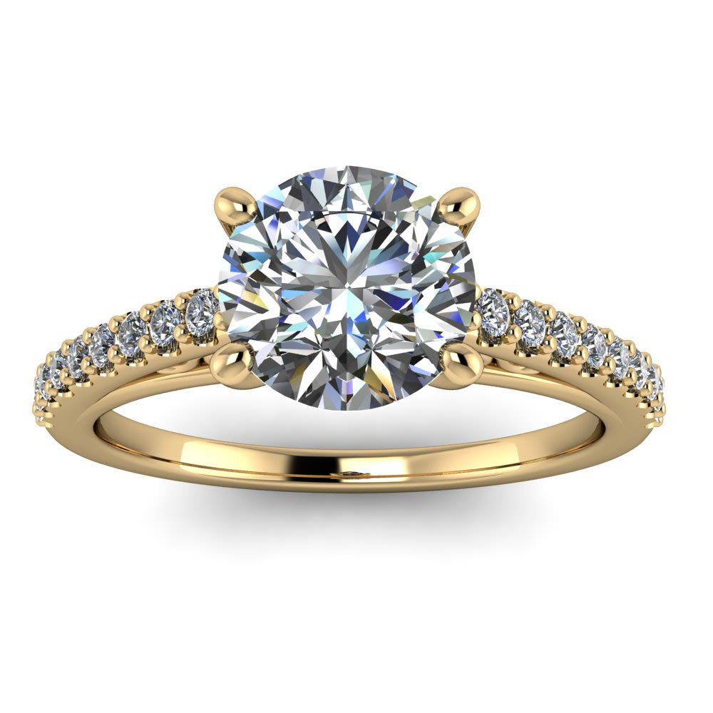 Cathedral Diamond Engagement Ring Setting Moissanite Center - Abigail - Moissanite Rings
