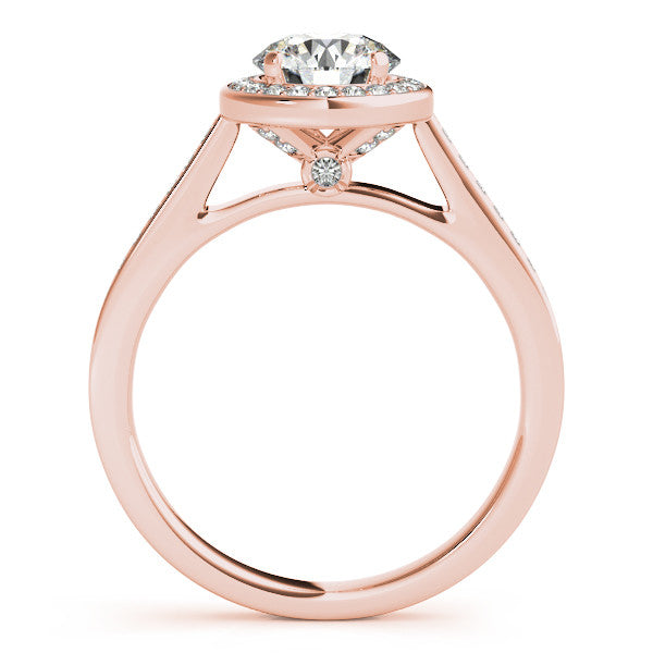 1.5 Ct. Moissanite Wedding Set Engagement Ring and Wedding Band Diamond Halo Setting - Toni - Moissanite Rings