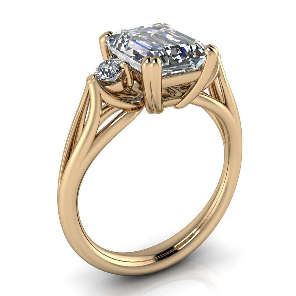 Emerald Cut Moissanite Engagement Ring - Nathan Emerald - Moissanite Rings