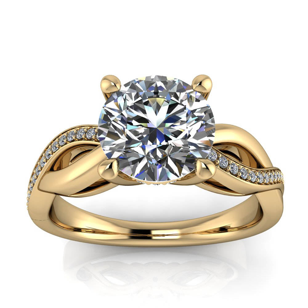 Infinity Shank Moissanite Engagement Ring - Kansas - Moissanite Rings