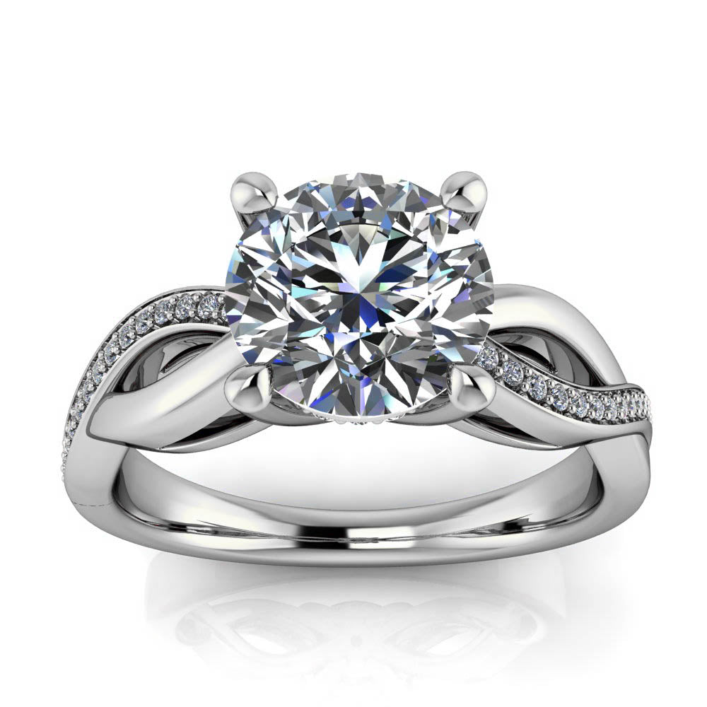 Infinity Shank Moissanite Engagement Ring - Kansas - Moissanite Rings