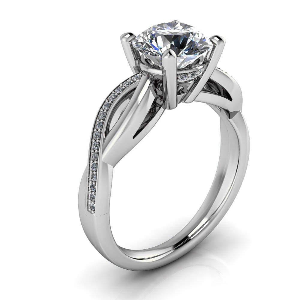 Infinity Shank Moissanite Engagement Ring - Kansas - Moissanite Rings