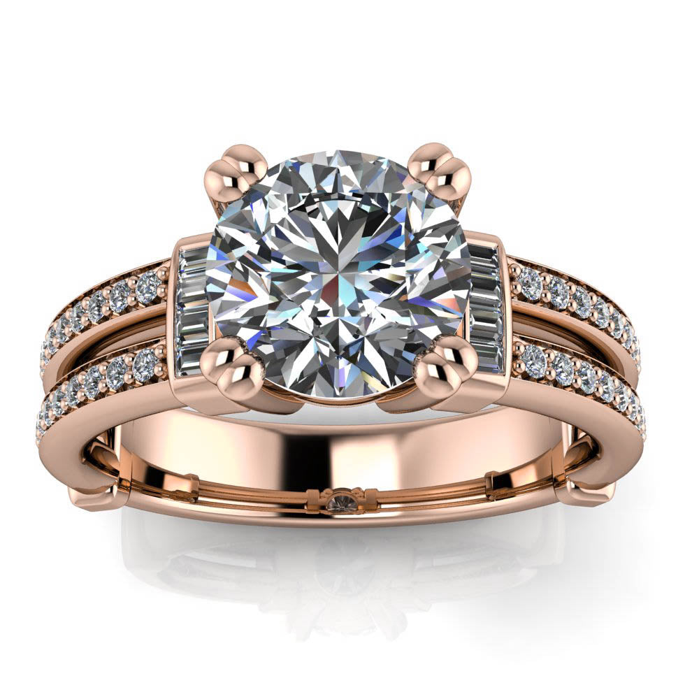 Unique Style Engagement Ring - Havana - Moissanite Rings