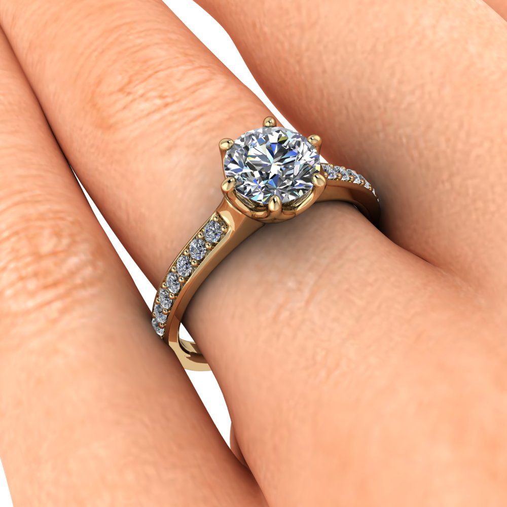 Six Prong Moissanite Engagement Ring Diamond Setting - Made - Moissanite Rings