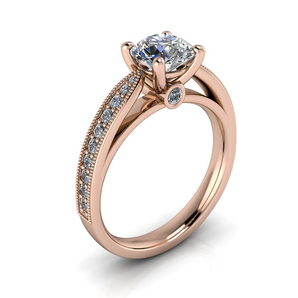 Vintage Inspired Engagement Ring - Damascus - Moissanite Rings