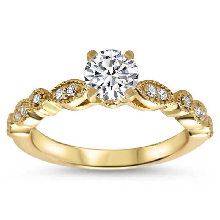 Vintage Inspired Engagement Ring Setting - Sweet Bliss - Moissanite Rings