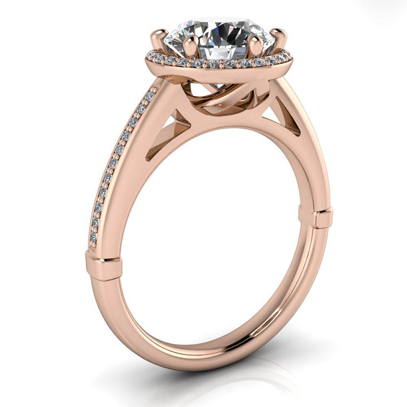 Diamond Setting 8mm Moissanite Engagement Ring Six Prong - Violetta - Moissanite Rings