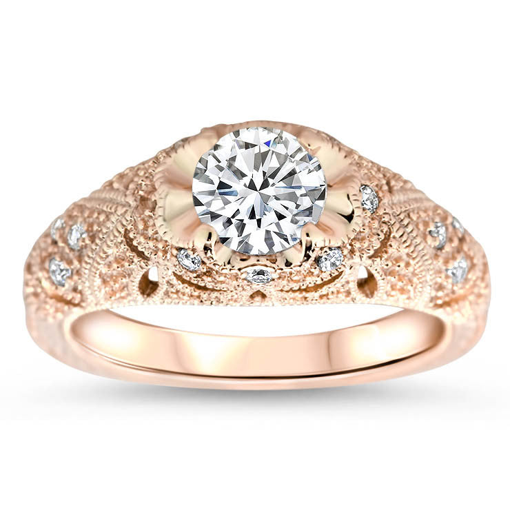 Edwardian Style Engagement Ring - Amelia - Moissanite Rings