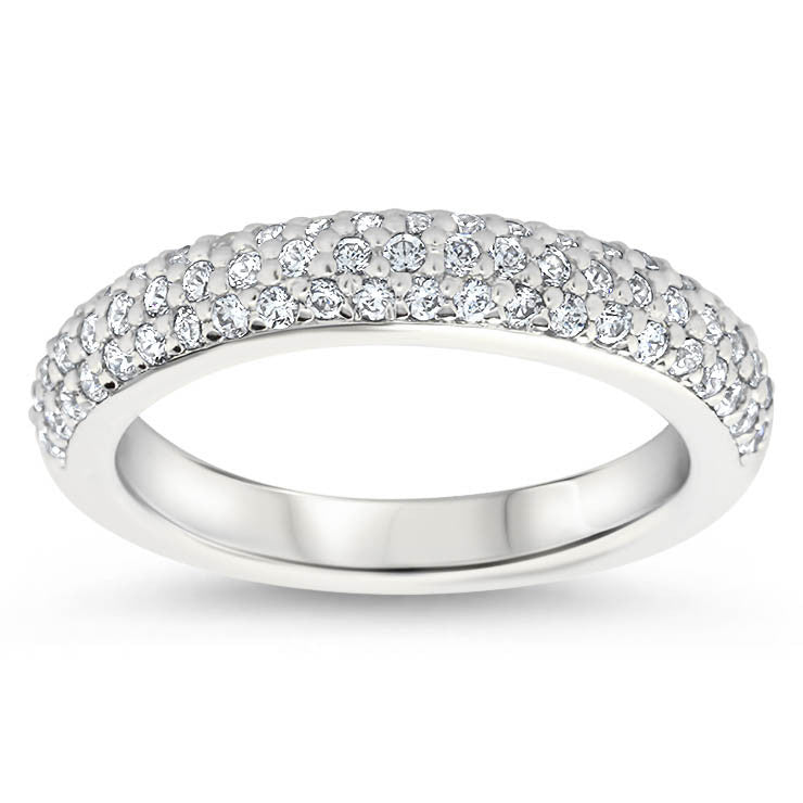 Diamond Pave Wedding Band - Pip Band - Moissanite Rings