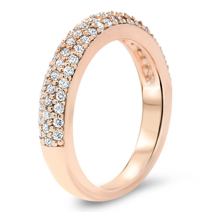 Diamond Pave Wedding Band - Pip Band - Moissanite Rings