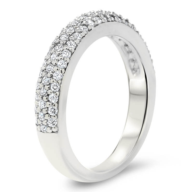 Diamond Pave Wedding Band - Pip Band - Moissanite Rings