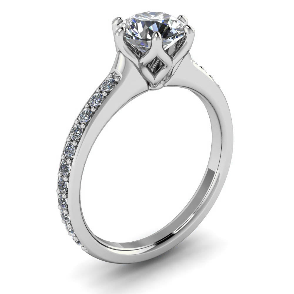 Six Prong Moissanite Engagement Ring Diamond Setting - Made - Moissanite Rings
