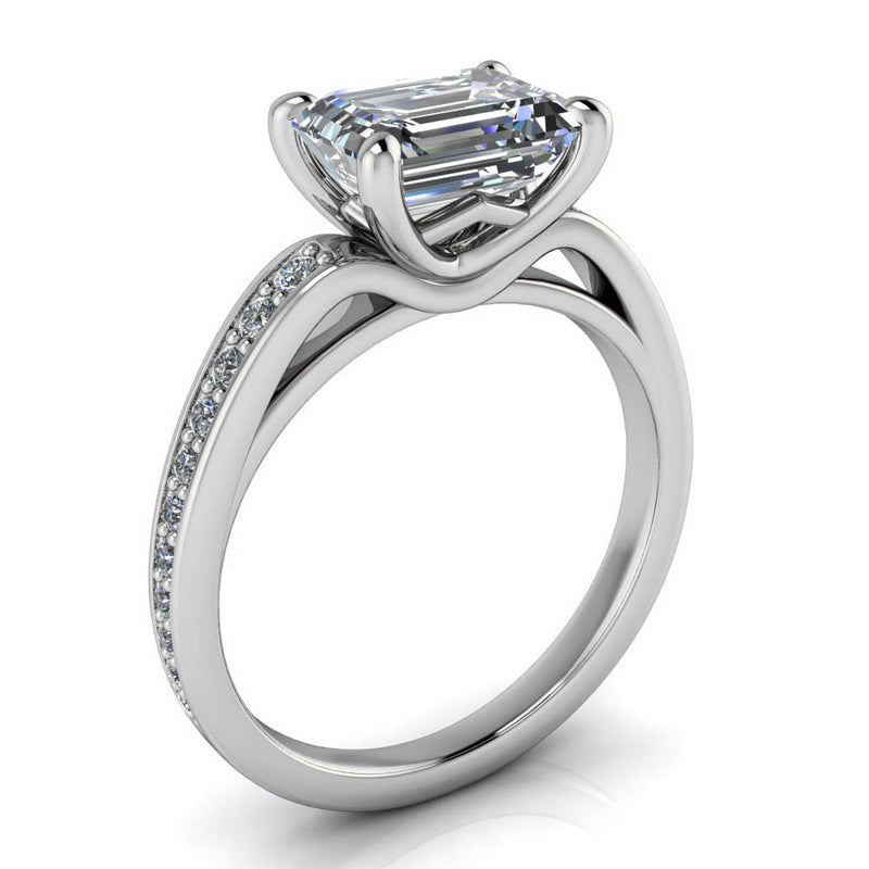 Emerald Cut Engagement Ring Diamond Setting - Esme - Moissanite Rings