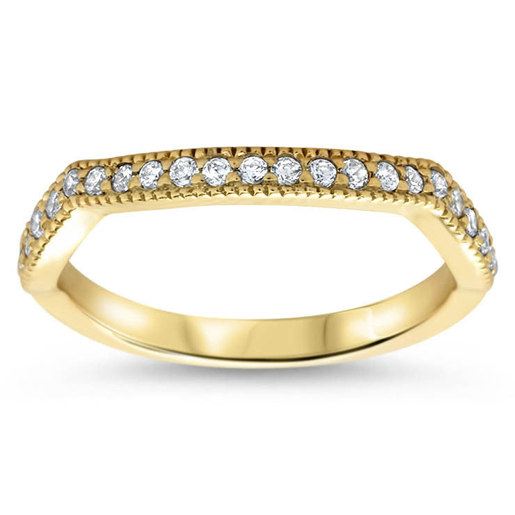 Criss Cross Diamond Wedding Set - Lexi Set - Moissanite Rings