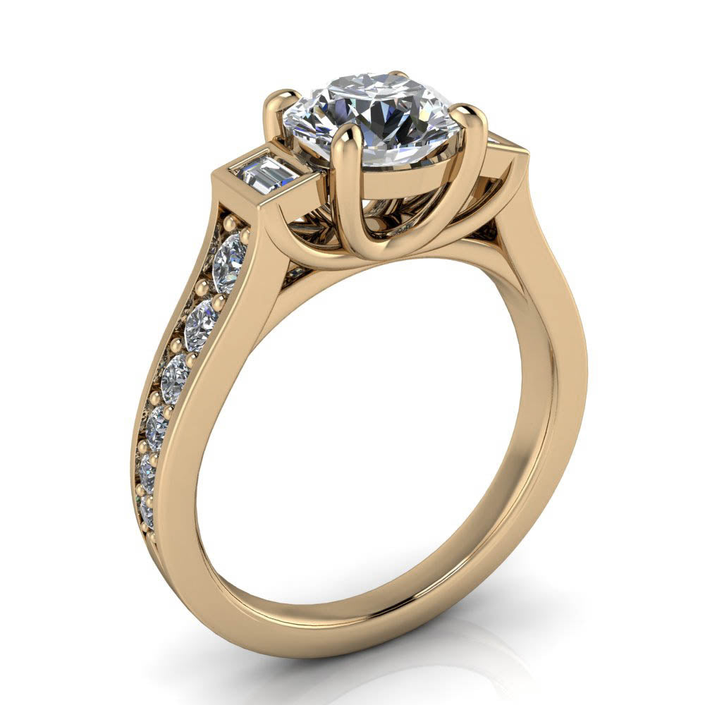 Modern Engagement Ring - Amsterdam Round - Moissanite Rings