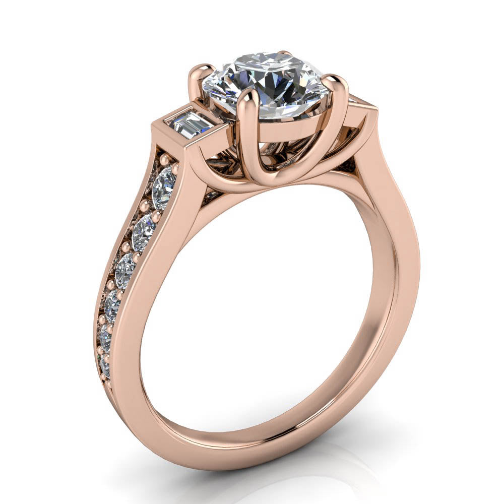 Modern Engagement Ring - Amsterdam Round - Moissanite Rings