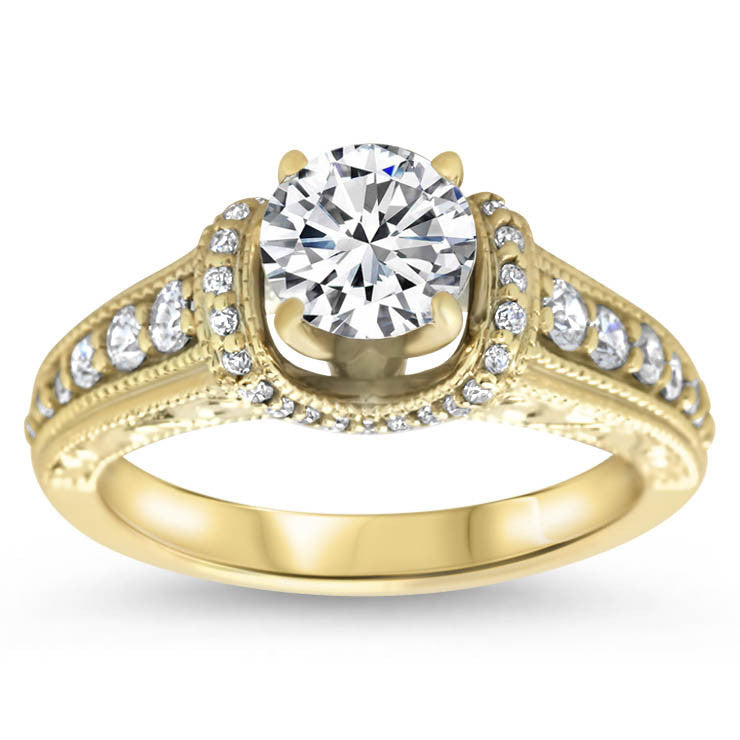 Vintage Inspired Engagment Ring - Vanna - Moissanite Rings