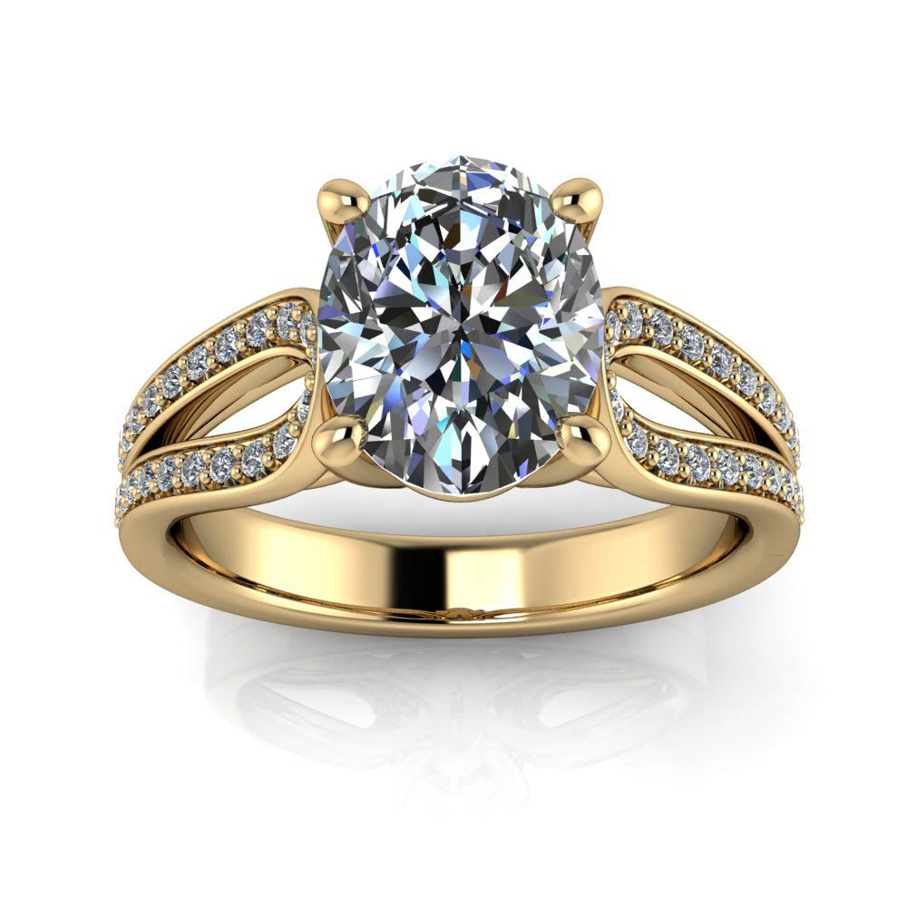 Oval Moissanite Engagement Ring Diamond Setting - Naomi - Moissanite Rings