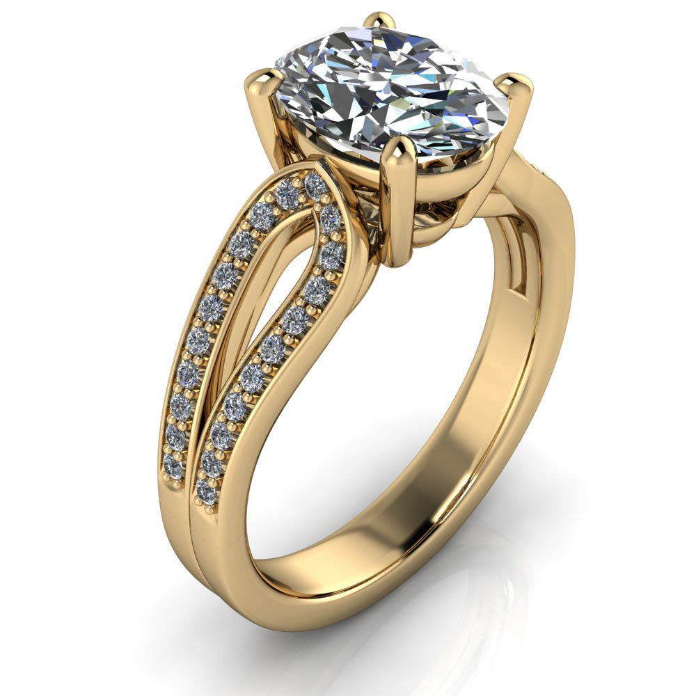 Oval Moissanite Engagement Ring Diamond Setting - Naomi - Moissanite Rings