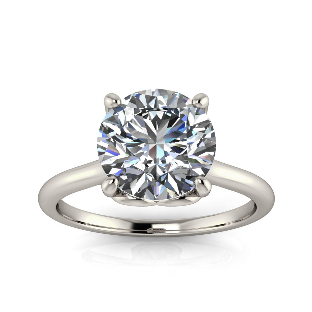 Round Solitair Engagement Ring Hidden Heart Detail - My Heart