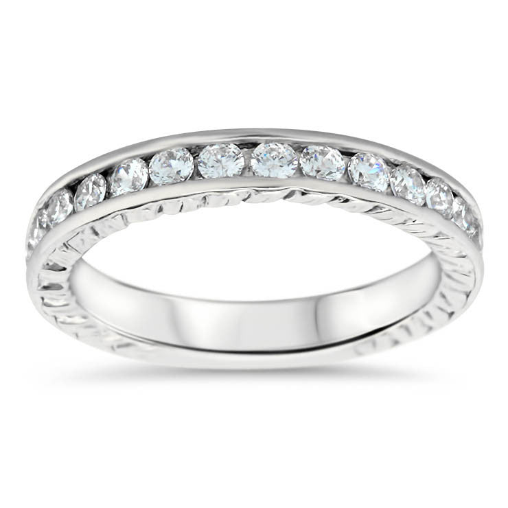 Channel Set Diamond Wedding Set - Channel 8 Set - Moissanite Rings