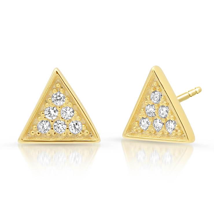 Diamond Triangle Pave Studs