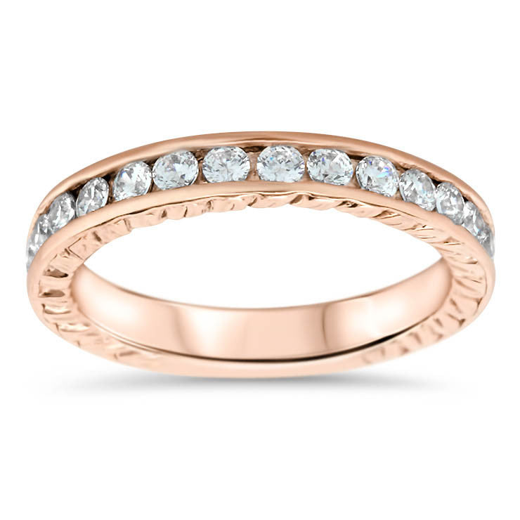 Channel 8 Wedding Band - Moissanite Rings