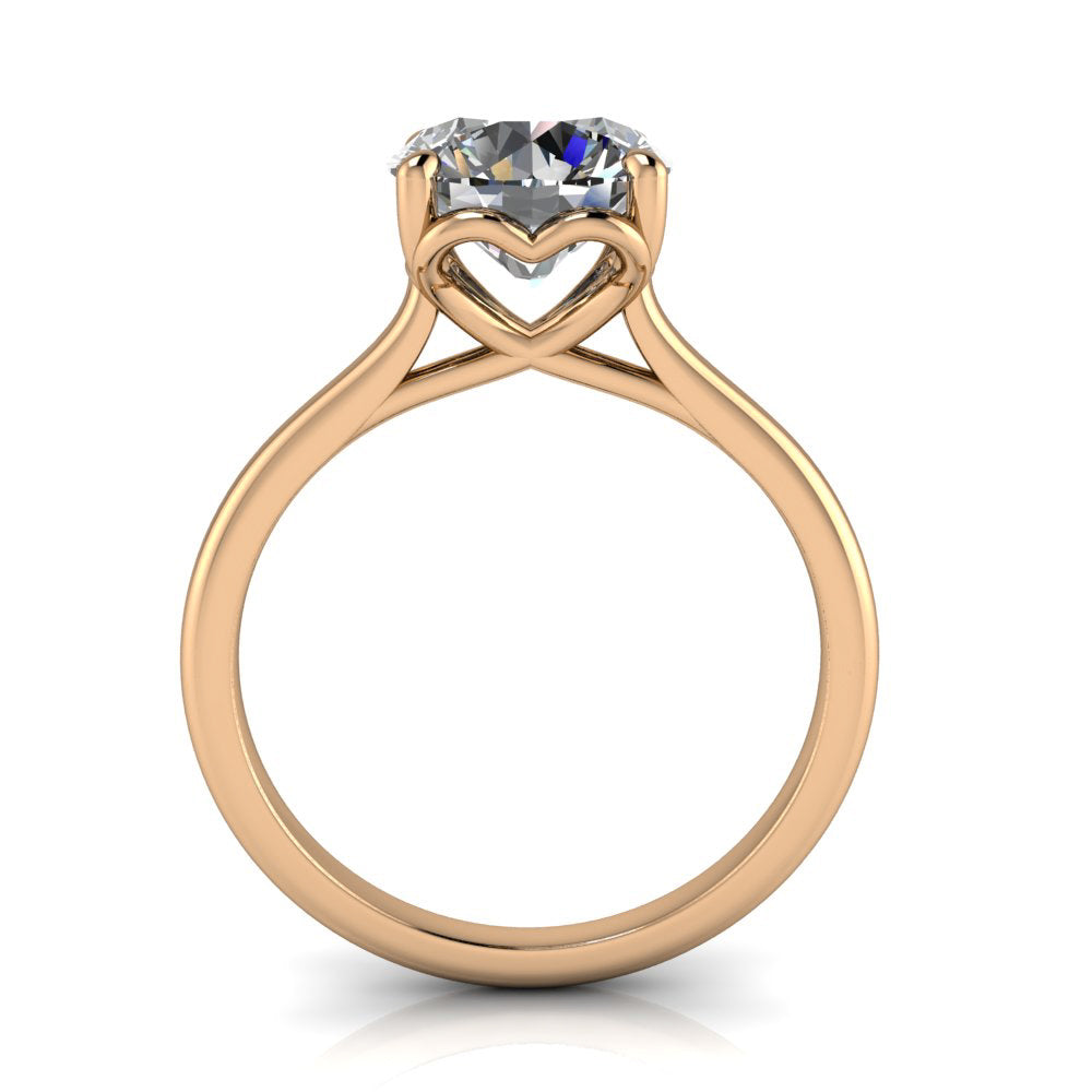 Round Solitair Engagement Ring Hidden Heart Detail - My Heart