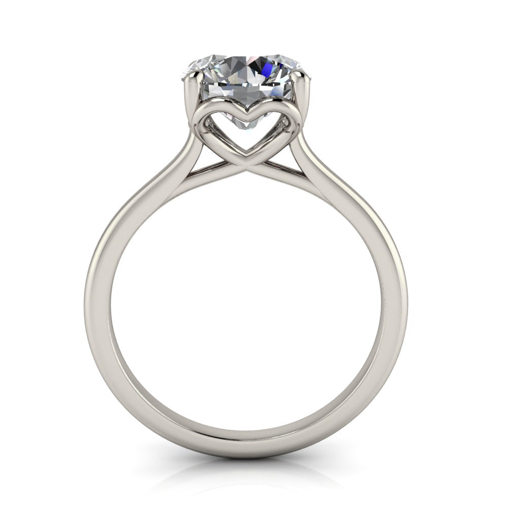 Round Solitair Engagement Ring Hidden Heart Detail - My Heart