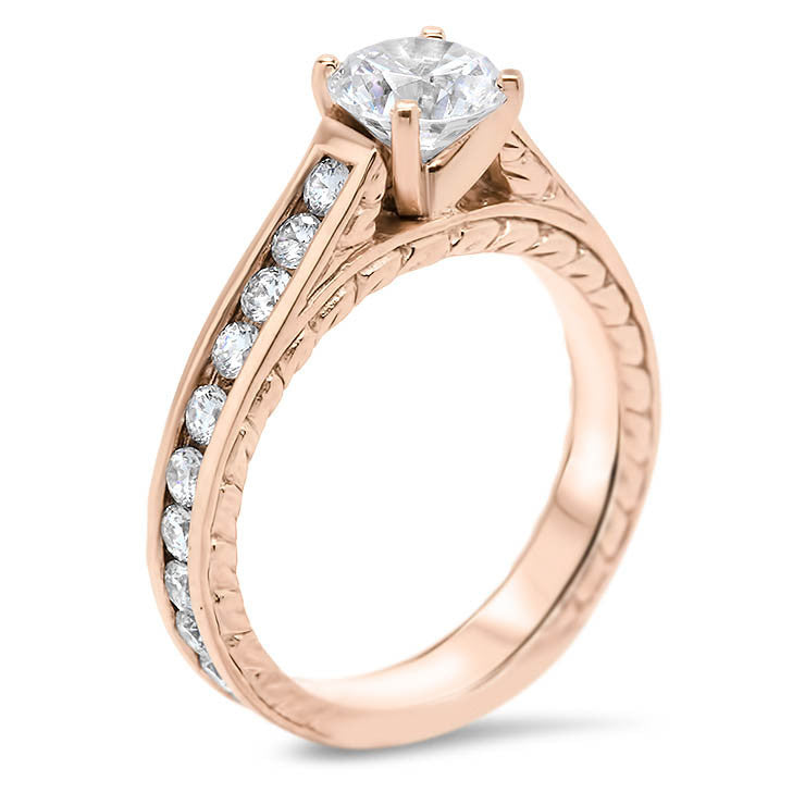 Channel Set Engagement Ring Moissanite Engagement Ring  - Channel 12 - Moissanite Rings