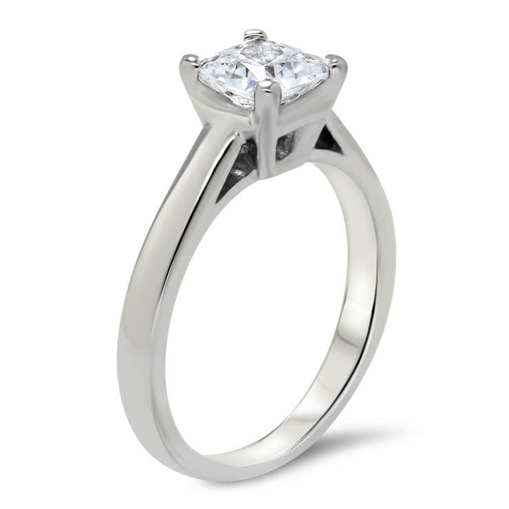 Princess Cut Solitaire Forever One Engagement Ring - Kim - Moissanite Rings