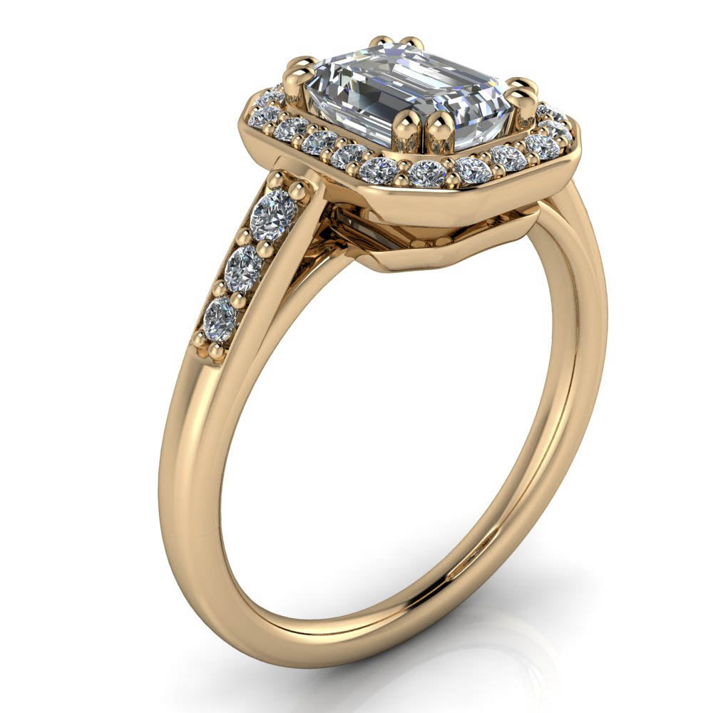 Emerald Cut Moissanite Engagement Ring - Corinna - Moissanite Rings