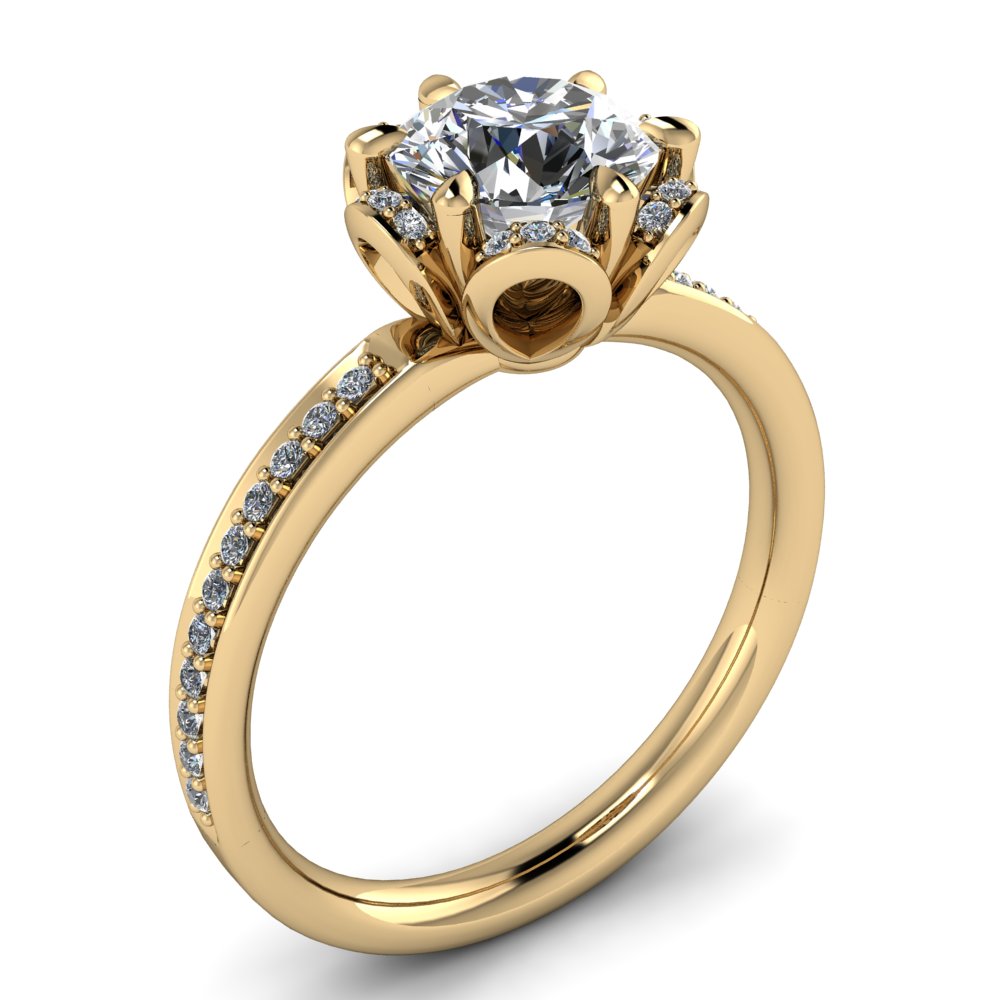 Floral Style Moissanite Engagement RIng Moissanite Diamond Setting - Blissful - Moissanite Rings