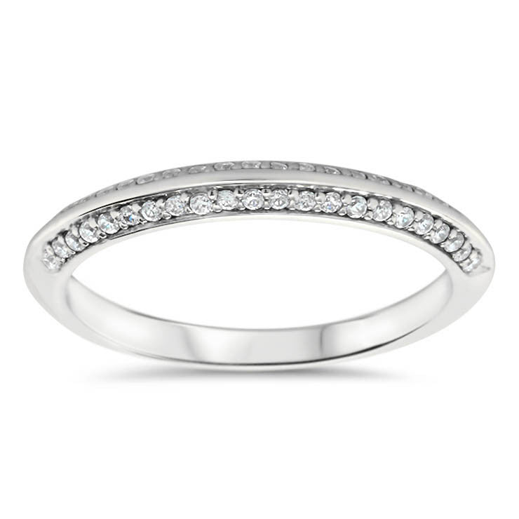 Knife Edge Wedding Band - Kourt Wedding Band - Moissanite Rings