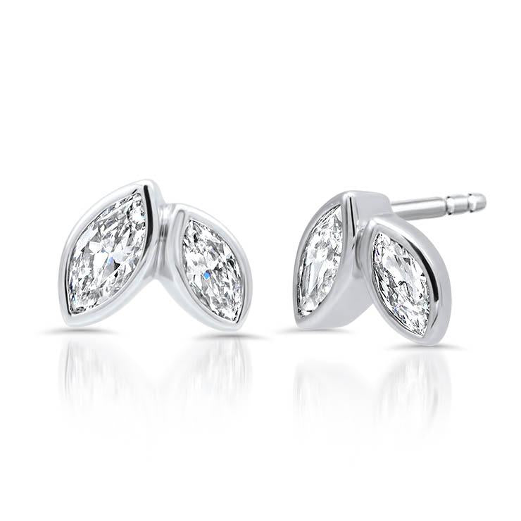 Bezel Set Marquise Studs