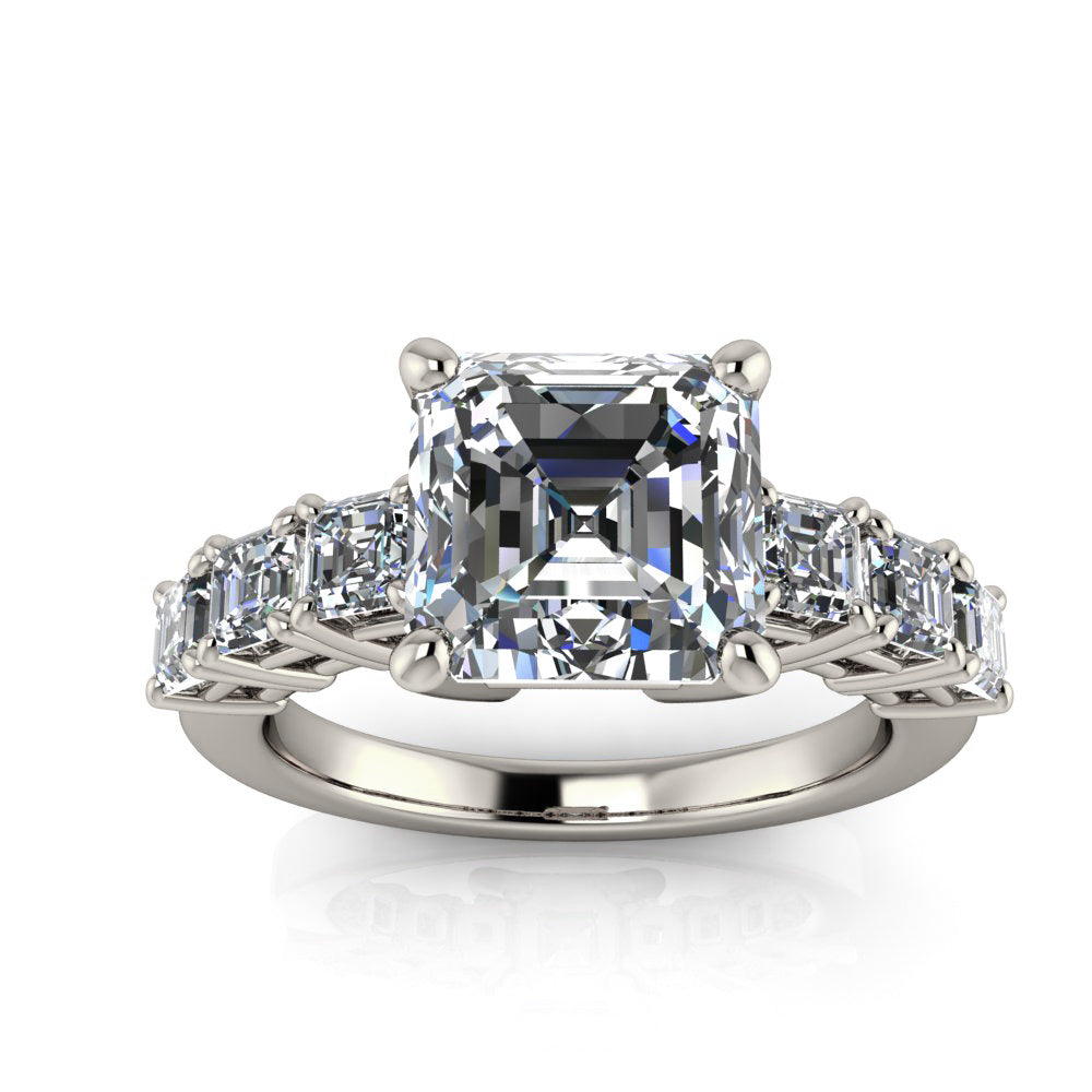 Asscher Cut Engagement Ring Diamond Setting - Aspen