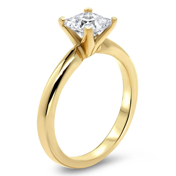 Princess Cut Solitaire Moissanite Ring Engagement Ring - Jem - Moissanite Rings