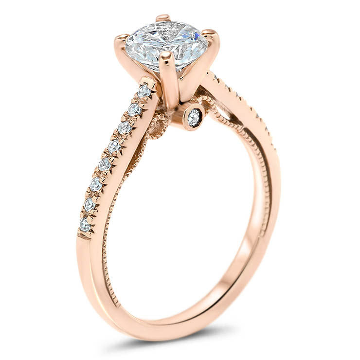 Thin Diamond Band Engagement Ring - Tara - Moissanite Rings