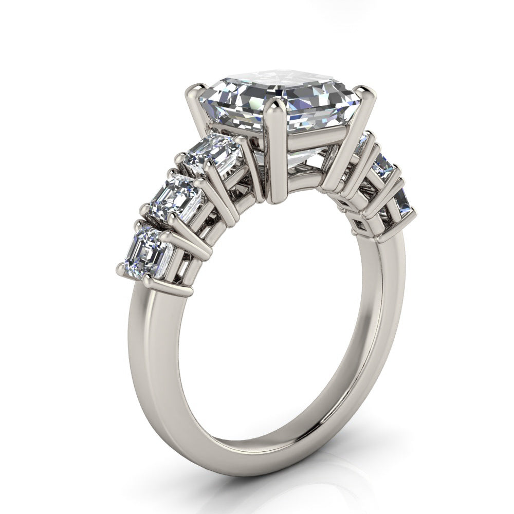 Asscher Cut Engagement Ring Diamond Setting - Aspen