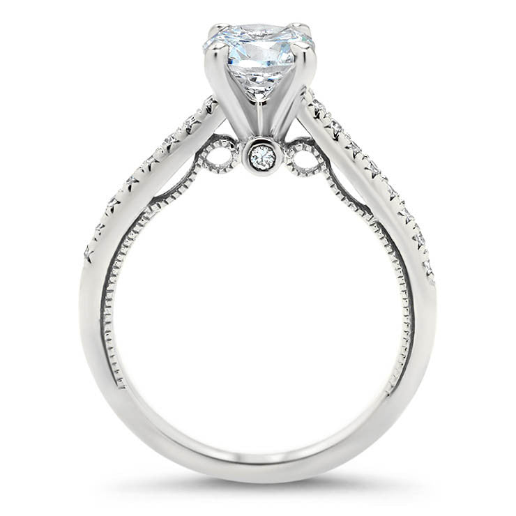 Thin Diamond Band Engagement Ring - Tara - Moissanite Rings