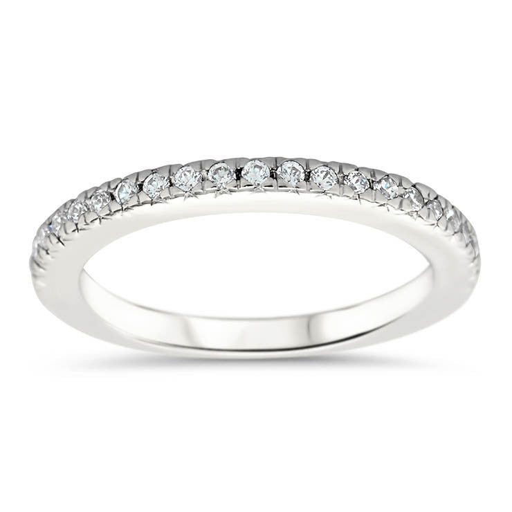 Thin Diamond Wedding Band - Veep Band - Moissanite Rings